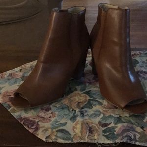 Peep toe ankle boots